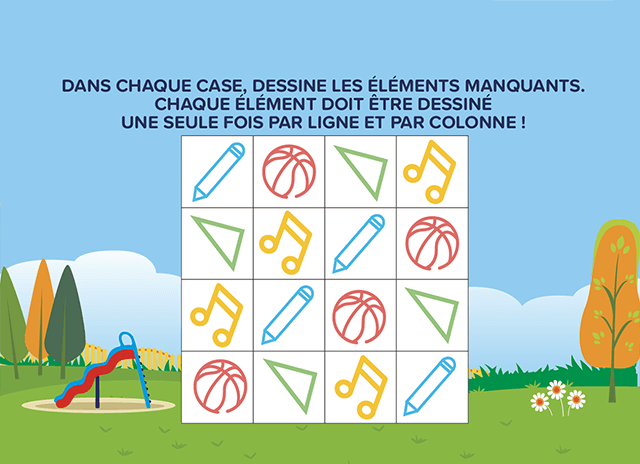 Solution du jeu « Les éléments manquants »
